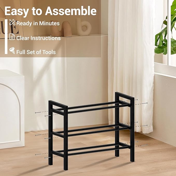 Haddockway Bamboo Shoe Rack for Closet, Free Standing Shoe Organizer - Image 4