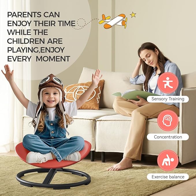 Swivel Chair for Kids, 360° Spinning Seat, Toddler Sit and Spin Wobble Chair - Image 7
