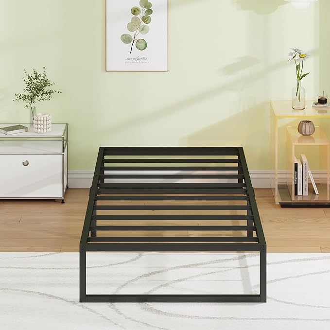 EMODA 12 Inch Twin Bed Frames No Box Spring Needed, Heavy Duty Metal Twin by EMODA