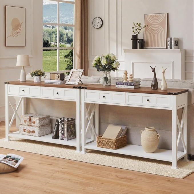 HOMBAZAAR Entryway Table, Rustic Console Table - Image 3