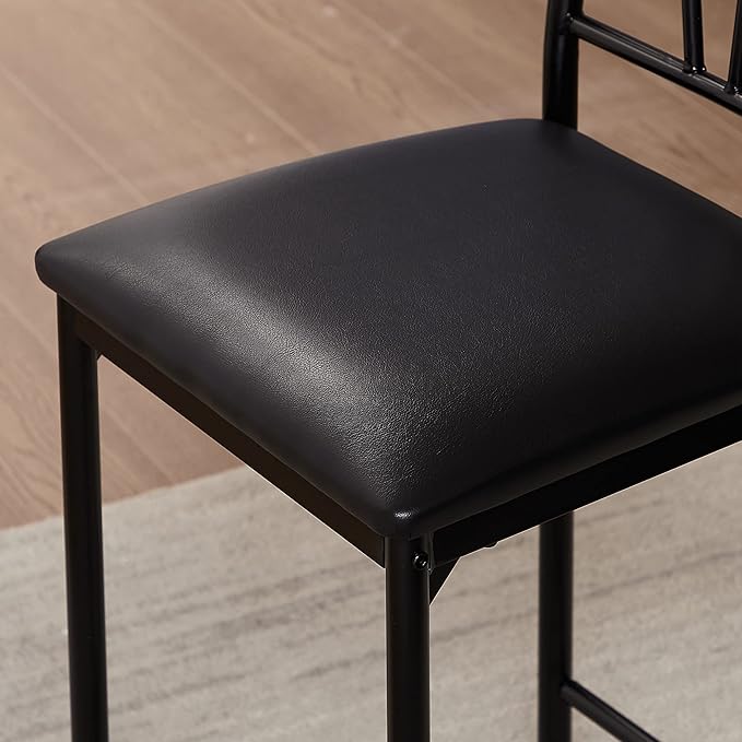 VECELO Small Bar Table and Chairs Tall Kitchen Breakfast Nook - Image 5
