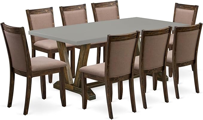 East West Furniture V797MZ748-9 9 Piece Modern Dining Table Set Includes a by EastWestFurniture