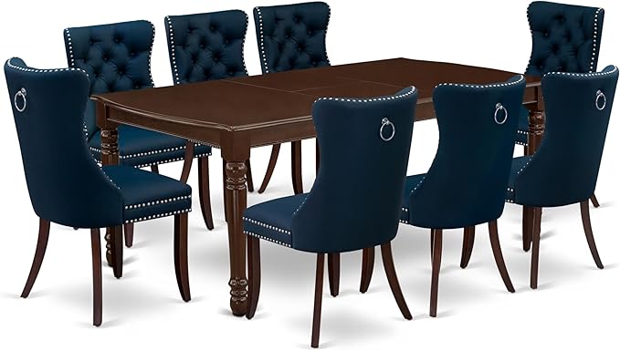 East West Furniture DODA9-MAH-29 9 Piece Dining Set Contains a Rectangle by EastWestFurniture