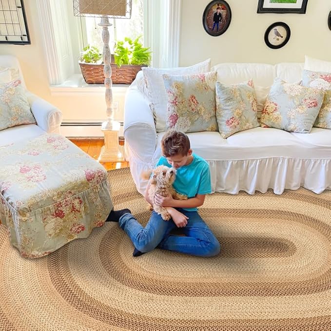 Homespice Cookie Dough Farmhouse Area Rugs 8x10' by Homespice