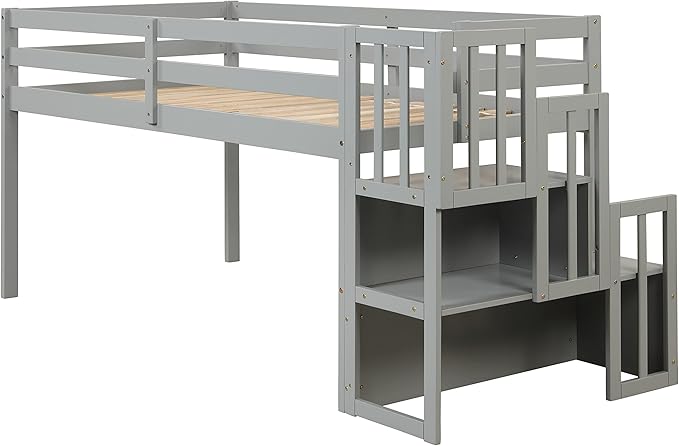 HomSof Loft Bed with Stairs and Storage - Image 5