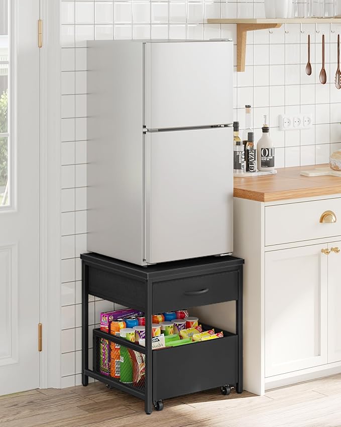 End Table, 19.7 Inch Square Side Table, Mini Fridge Stand - Image 7