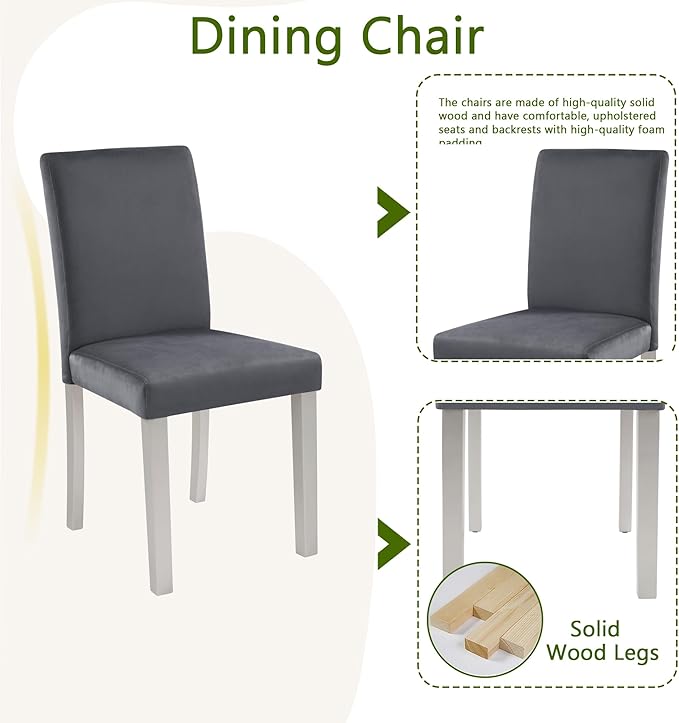 KEIKI 5-Piece Standard Height Dining Table Set - Image 7