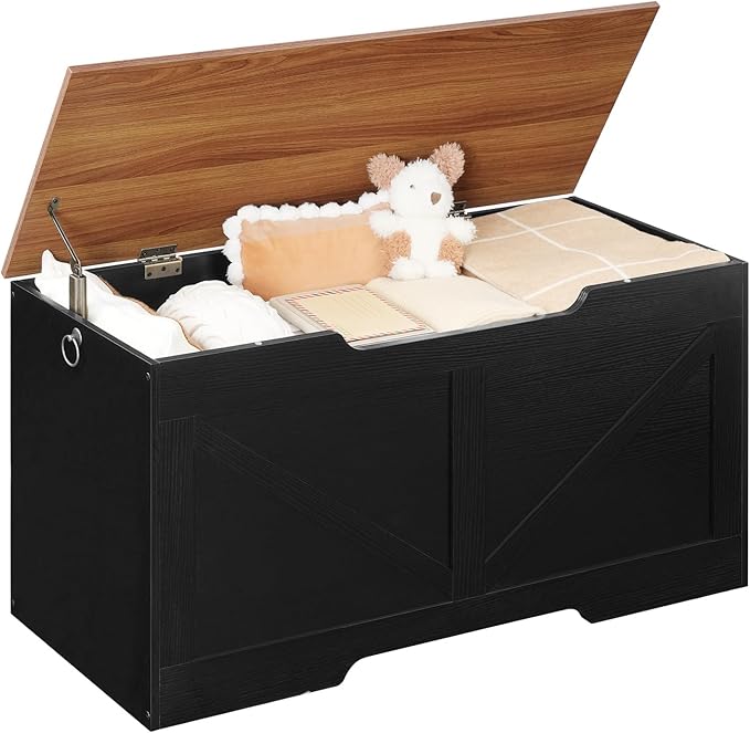HOOBRO Storage Bench, 39.4" Retro Wooden Storage Chest - Image 9
