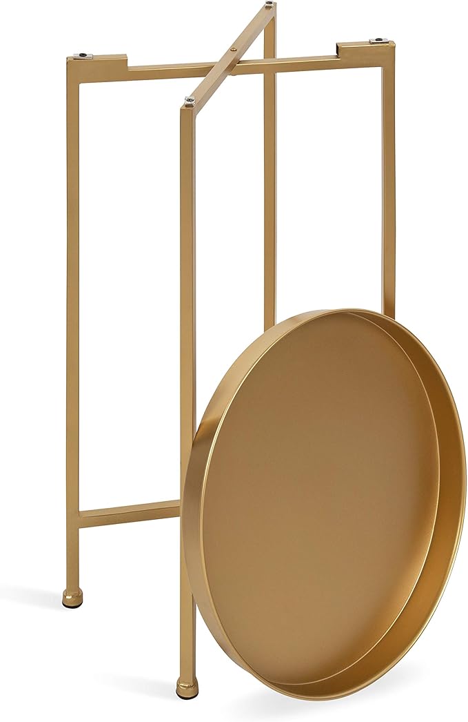 Kate and Laurel Celia Round Metal Foldable Accent Table - Image 6