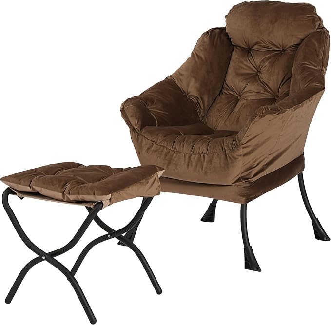 Lazy Chair with Folding Ottoman, Living Room Chairs, Accent Contemporary Lounge by Unknown