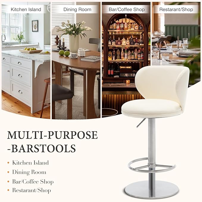 Bar Stools Adjustable Stainless Steel Swivel Barstool - Image 6