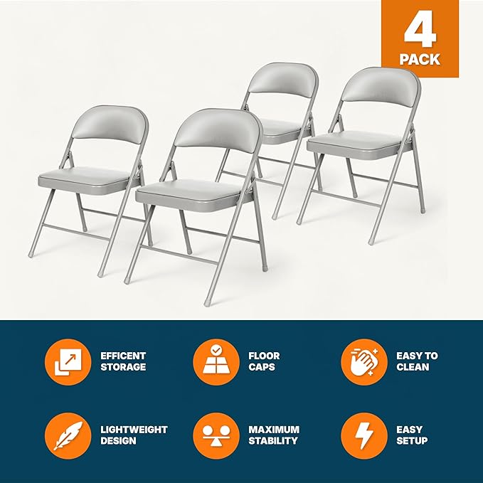 OEF Furnishings OEF950 Series Vinyl Padded Steel Folding Chairs - Image 7