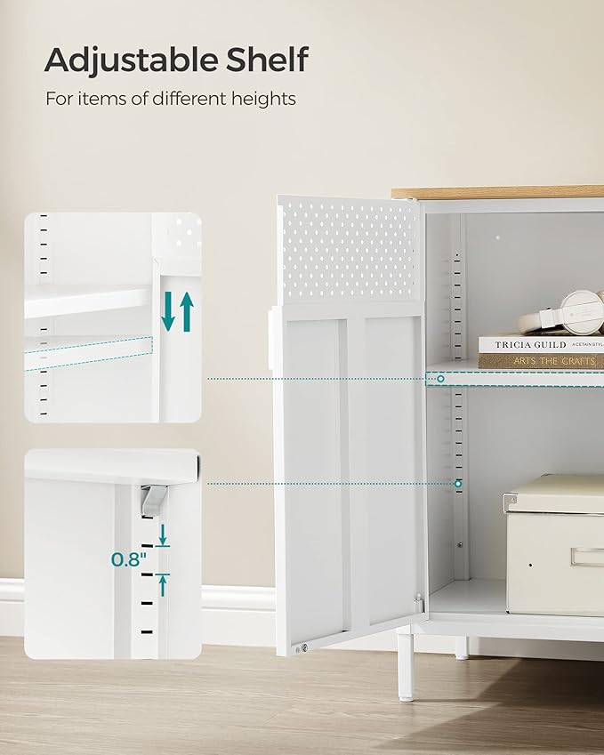 SONGMICS Storage Cabinet, Metal Cabinet, Sideboard - Image 7