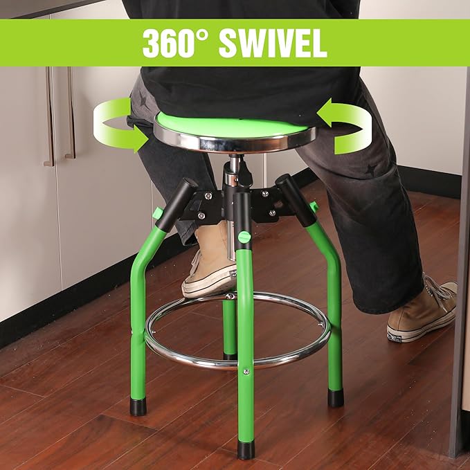 WORKPRO Garage Bar Stool, Heavy Duty Adjustable Hydraulic Shop Stool, 29in to - Image 6