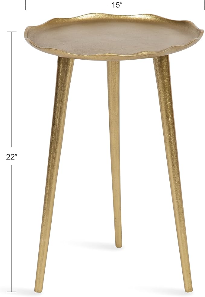 Kate and Laurel Alessia Modern Round Metal Side Table; 15 x 15 x 22; Gold; - Image 3