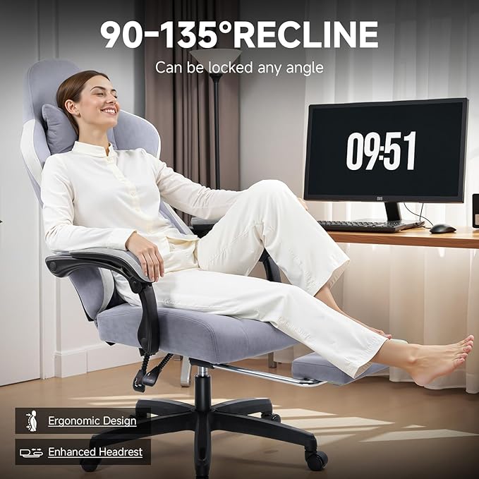 GTPLAYER Office Chair, Gaming Computer Desk Fabric Chair - Image 8
