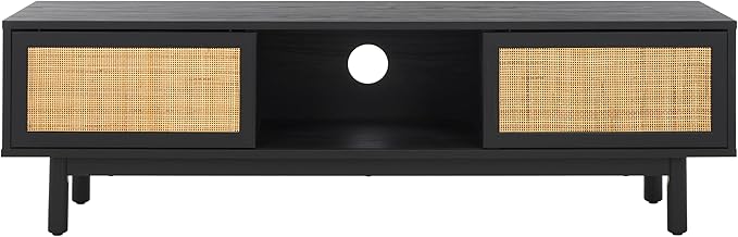 SAFAVIEH Aino TV Stand for up to 60" Flatscreen – Black, 2 Sliding Doors - Image 8
