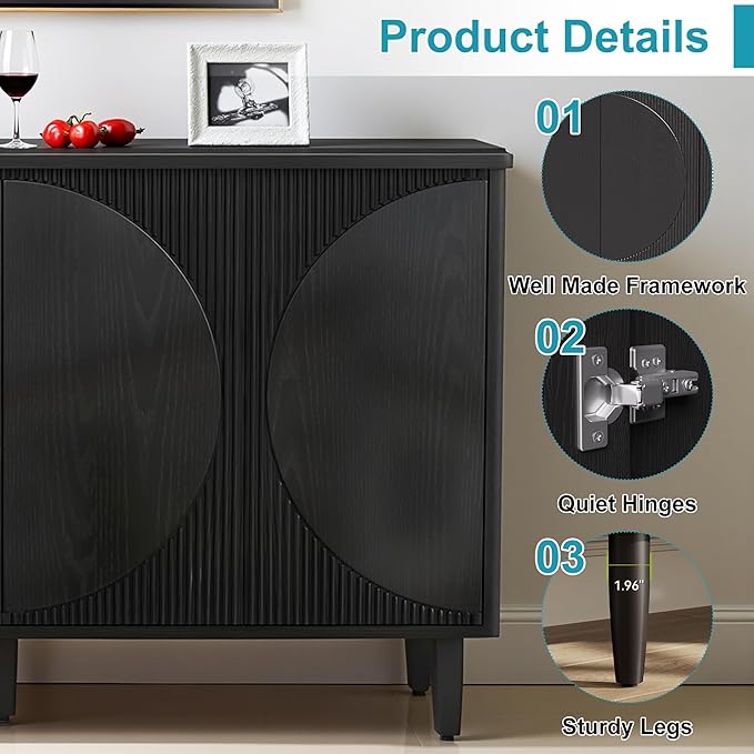 59.4" Sideboard Buffet Cabinet - Image 4