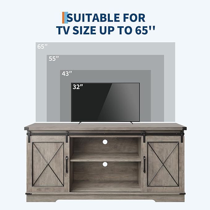 CABIHOME Farmhouse TV Stand and Entertainment Center - Image 7