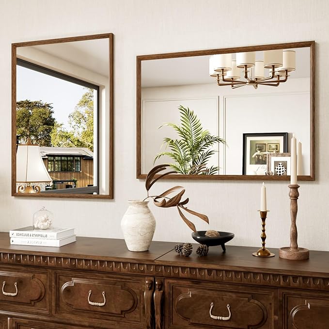 Bathroom Vanity Mirror 24x36 Inch, Walnut Rectangle Bathroom Mirror, 4MM - Image 8