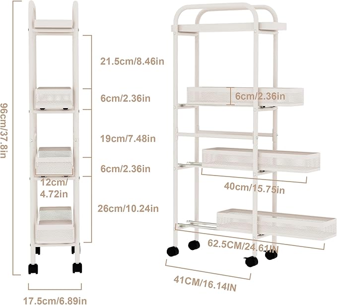 UMDONX Slim Storage Cart 4 Tier - Image 6