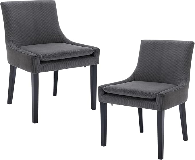 COLAMY Modern Dining Chairs Set of 2, Upholstered Corduroy Accent Side Leisure by COLAMYINC
