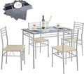 VECELO Kitchen Dining Room Table and Chairs 4, 5-Piece Dinette Sets, Space by VECELO