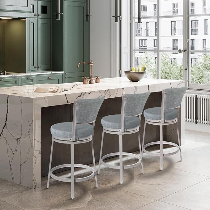 Bar Stools, Counter Height Barstools Set of 2, Modern Upholstered Counter Stools - Image 8