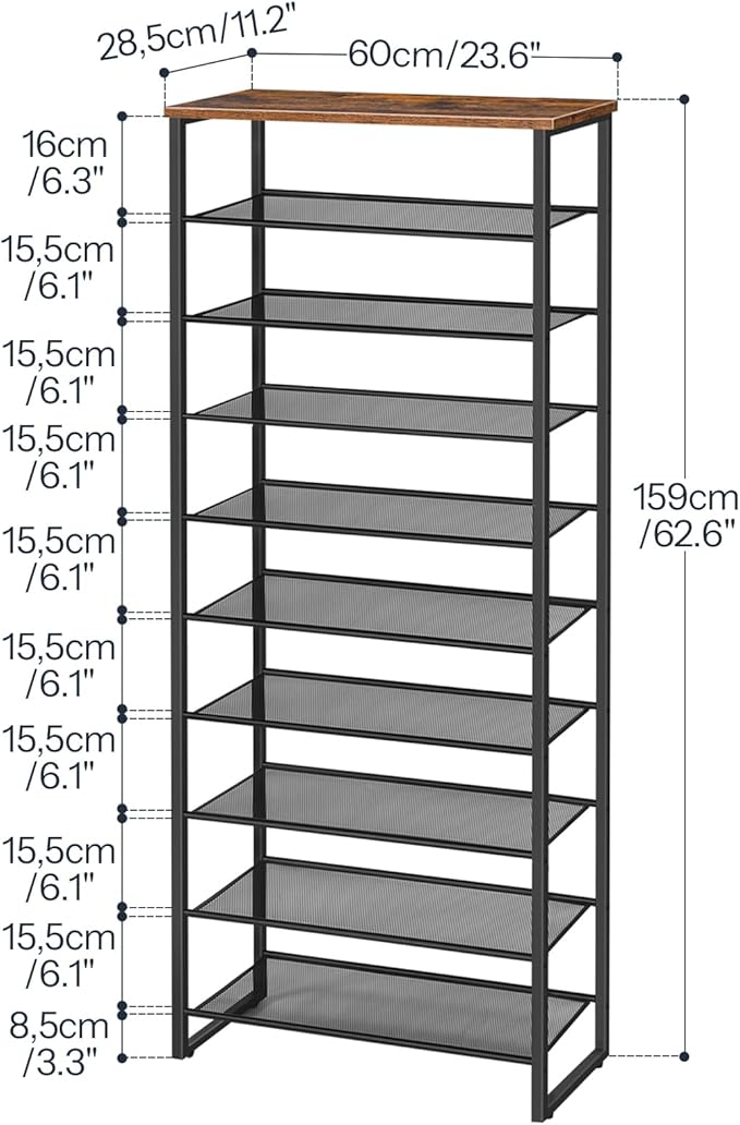 HOOBRO 10-Tier Shoe Rack, 23.6" L Shoe Storage Organizer, Large Capacity Shoe - Image 3