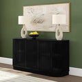 Plank+Beam Contour Wood TV Stand, Three Door Solid Wood Entertainment Console by PlankBeam