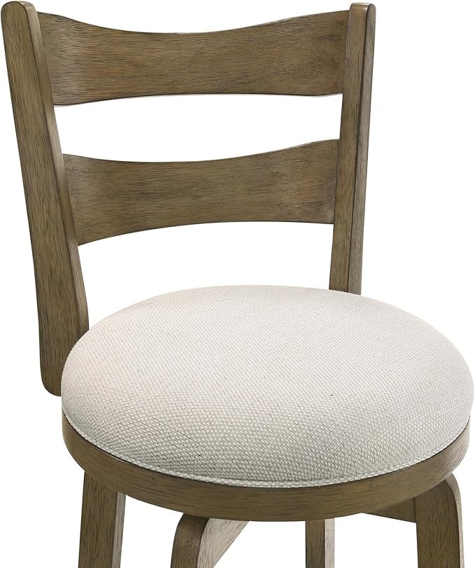 Armen Living Blair 30 in. Putty Brown Bar Height Rubberwood Swivel Barstool - Image 10