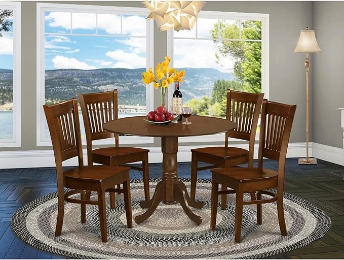 East West Furniture DLVA5-ESP-W 5 Piece Kitchen Table Set - Image 2