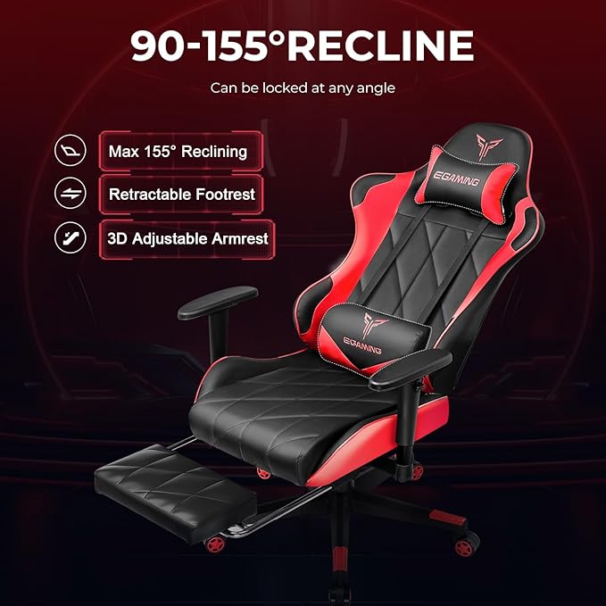 Gaming Chair with 3D Adjustable Armrests, Cow Print Design, Ergonomic Office - Image 5