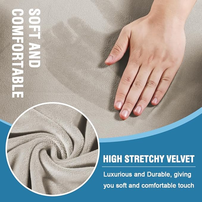 H.VERSAILTEX Sofa Cover 3 Piece T Cushion Loveseat Slipcovers Thick Velvet - Image 3