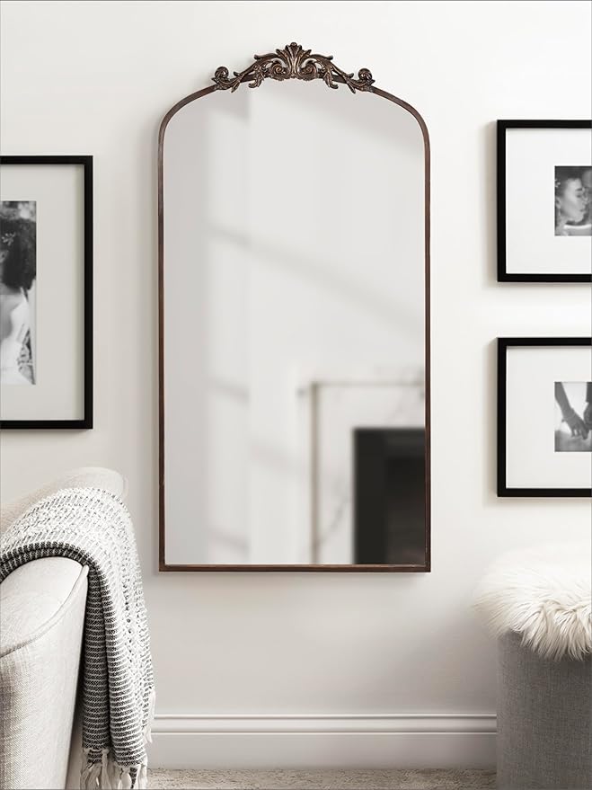 Kate and Laurel Arendahl Glam Arched Tall Panel Mirror; 24 x 42; Bronze; - Image 3