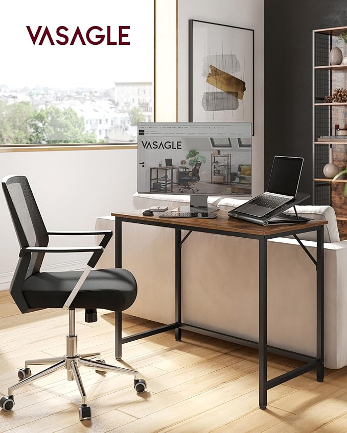 VASAGLE Computer Desk, Gaming Desk, Home Office Desk, - Image 4