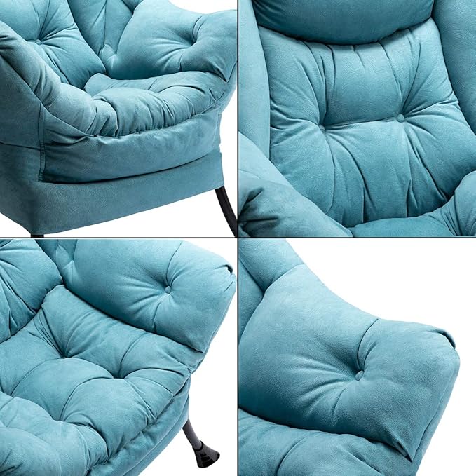 HollyHOME Fabric Large Lazy Chair, Accent Reading Chair, Cozy Lounge Chair - Image 5