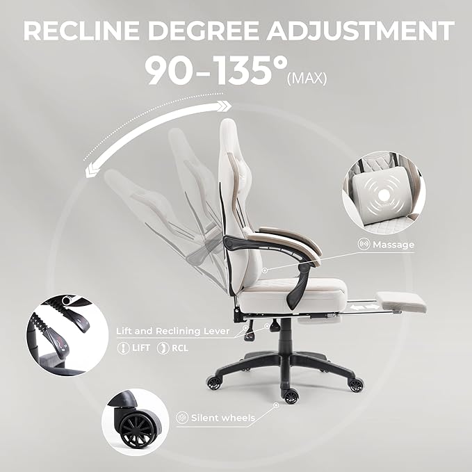 Dowinx Gaming Chair Breathable Fabric Computer Chair - Image 7