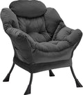 Lazy Chair Thick Padded, Comfy Velvet Accent Lounge Chair by Youtanic