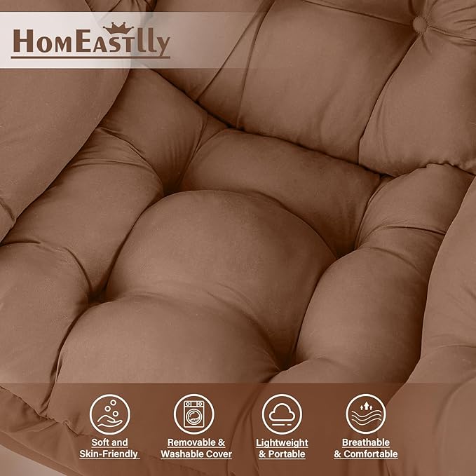 Large Lazy Chair with Ottoman, Accent Reading Chair with a Footrest, Cozy - Image 9