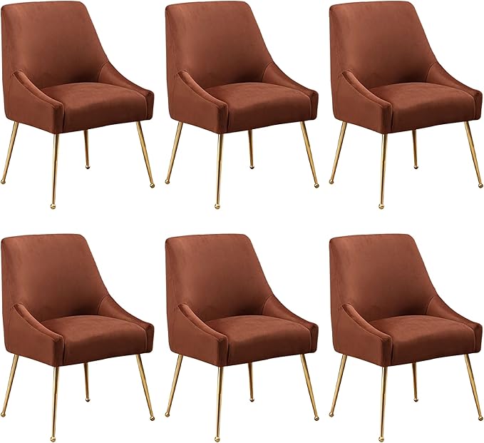 Modern Velvet Dining Chairs Set of 6, Contemporary Upholstered Furniture by HOLILA