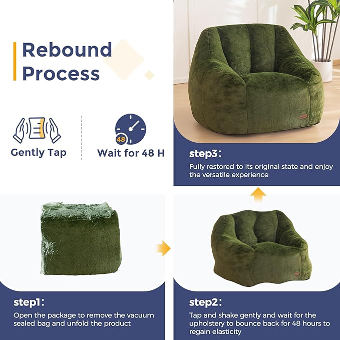 MAXYOYO Bean Bag Chair, Comfy Bean Bag Sofa - Image 7