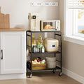 3-Tier Kitchen Cart with Adjustable Shelves by Unknown