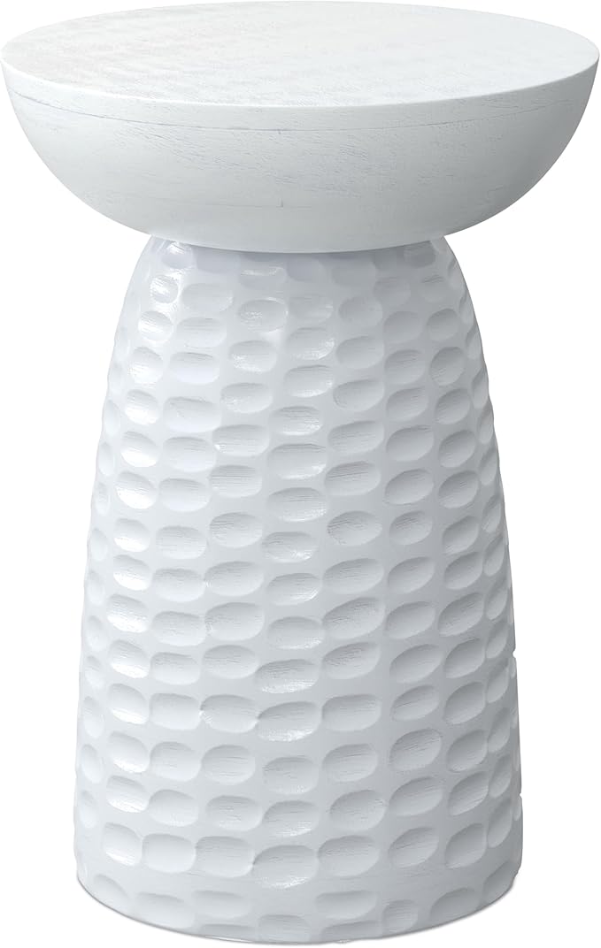 SIMPLIHOME Boyd 13-inch Wide Solid Mango End Table in White, Contemporary-Style by SimpliHome