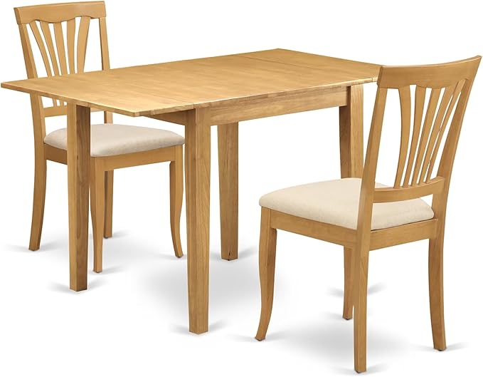 East West Furniture NDAV3-OAK-C 3 Piece Dining Room Table Set Contains a by EastWestFurniture