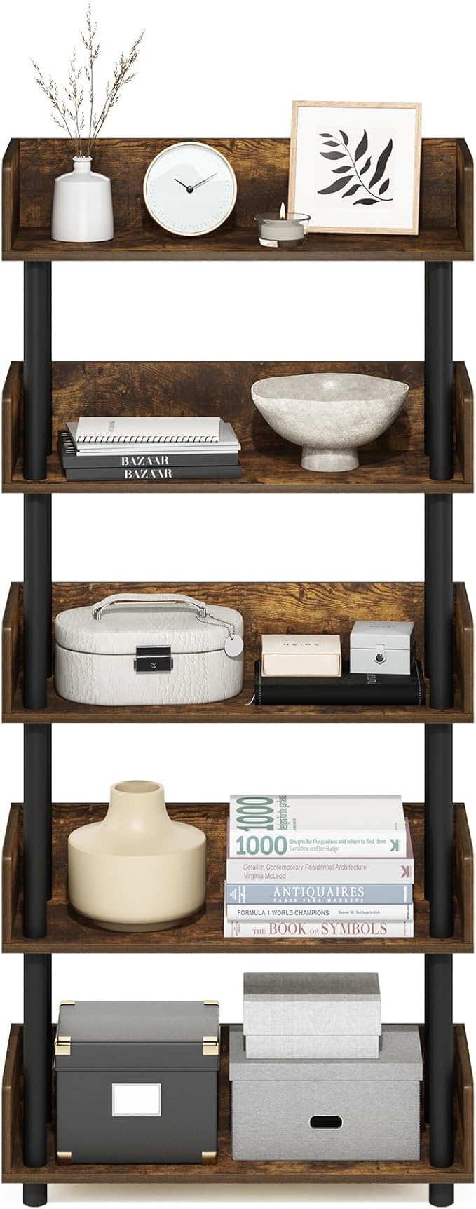 Furinno Turn-N-Tube 5-Tier Multipurposes Display Rack, Open Shelf Rack/Storage - Image 4