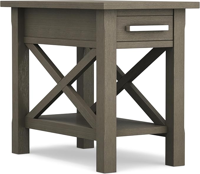 SIMPLIHOME Kitchener SOLID WOOD 14 inch Wide Rectangle Contemporary Narrow Side by SimpliHome