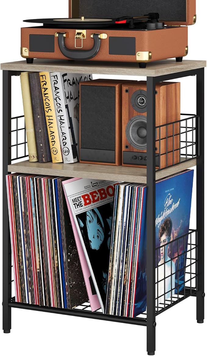 X-cosrack Side Table, Small End Table Record Player Stand - Image 6