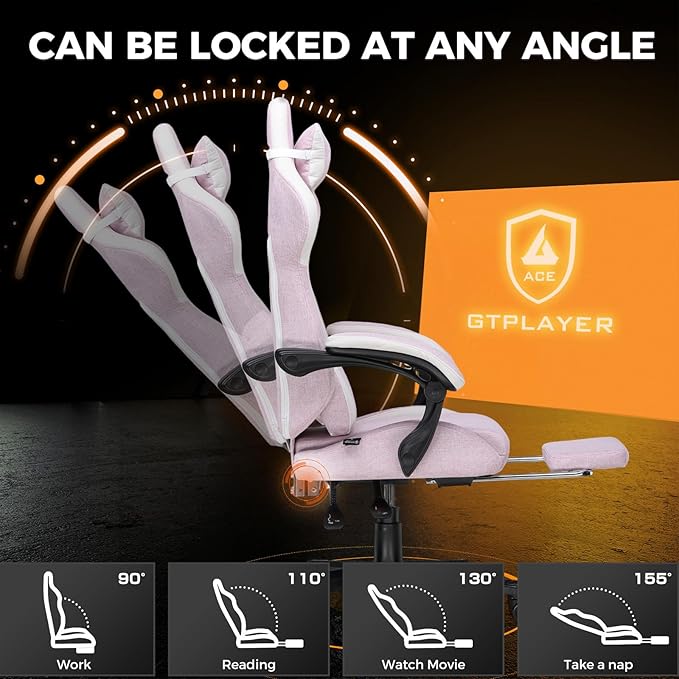 GTPLAYER Gaming Chair with Footrest, Big and Tall Game Chair High Back Computer - Image 7