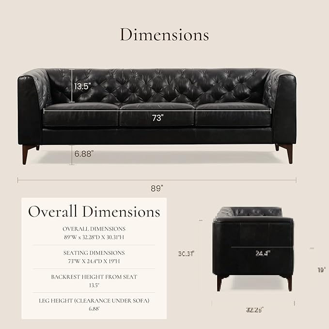 Poly & Bark Essex Leather Couch - Image 2